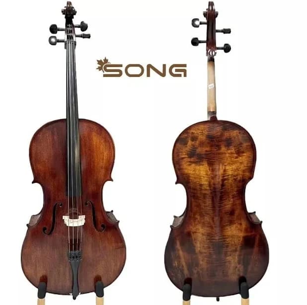 Dark Brown High Class Cello Full Size, Spruce Maple Wood, Loud Rich