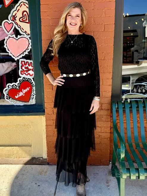 Elegant & Sophisticated Mesh Tiered Maxi Skirt