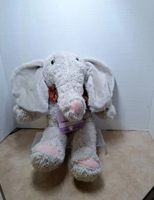 Dan Dee Collectors Choice Gray Long Shaggy Plush Elephant Trunk Up
