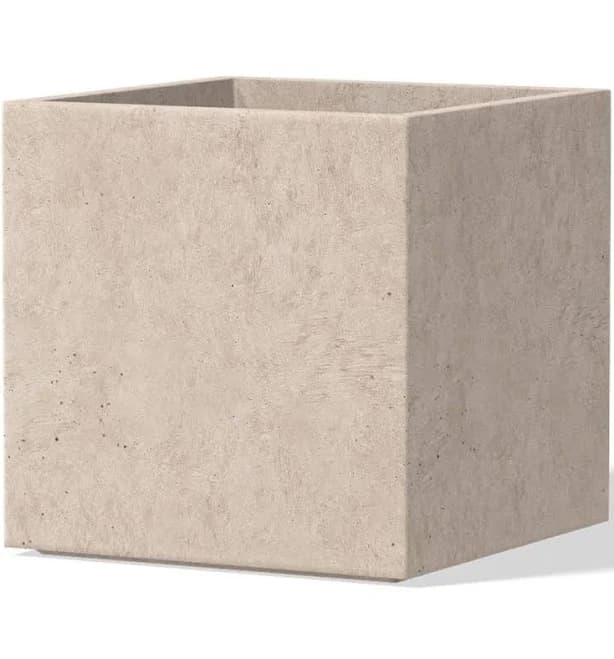 Sapcrete 12 in. Medium Light Gray Enhanced Core Concrete Square Planter / Pot
