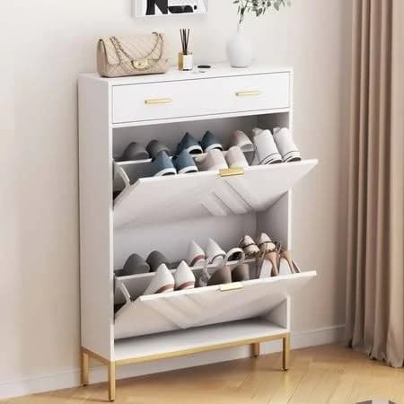 Marnur Shoe Cabinet with 2 Flip Drawers & 1 Top Drawers for Entryway