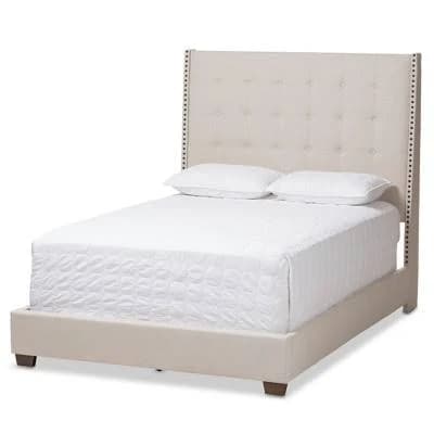 Baxton Studio Georgette Modern Light Beige Upholstered Size Bed