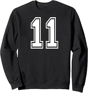 11 Number Eleven Team Sports Graphic Design Matching Varsity Sweatshirt