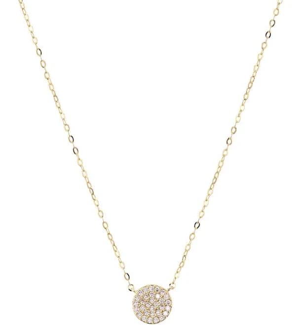 14" Gold Circle Pendant Necklace