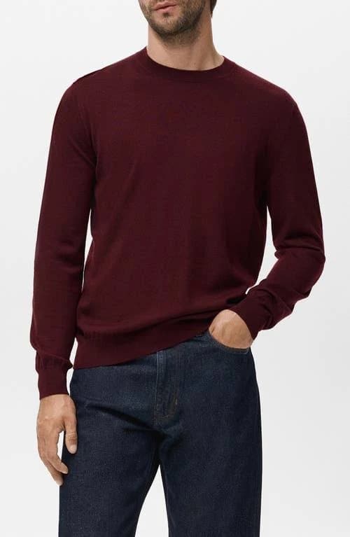 Man Mango Wool round Neck Sweater