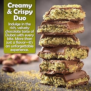 Dubai Chocolate Kunafa Pistachio Bar – 7oz | Handmade Luxury Dessert with Crunchy Kataifi & Creamy Filling, Gift for Any Special Occasion, 75% Pistachio
