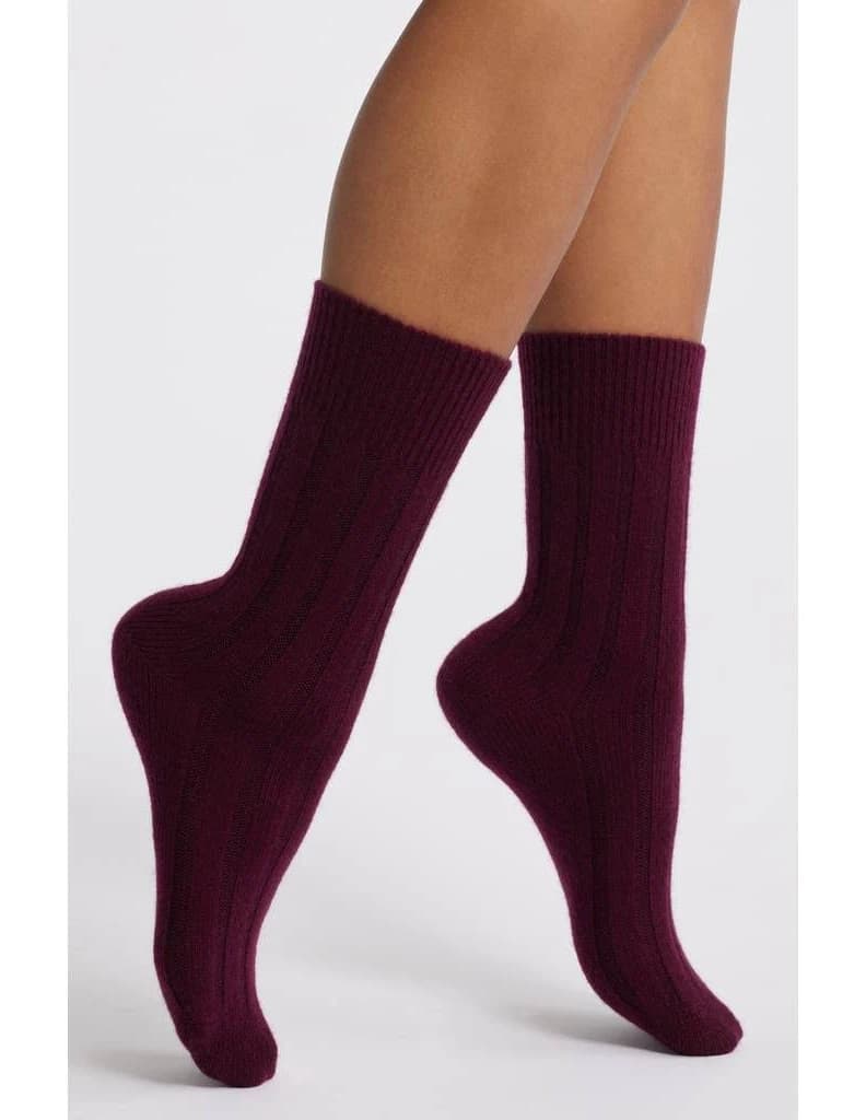 Nordstrom Rib Cashmere Blend Crew Socks