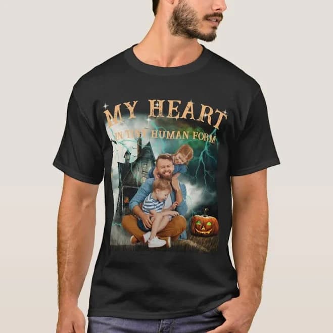 Custom Face Portrait Photo Men's Vintage T-Shirt