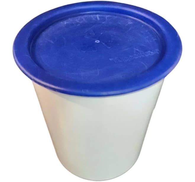 Tupperware White Canister With Blue Lid 2422A-2