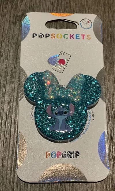 Stitch Bow Inspired Phone Grip/Pop Socket | Phone Holder | Universal | Blue | Glitter