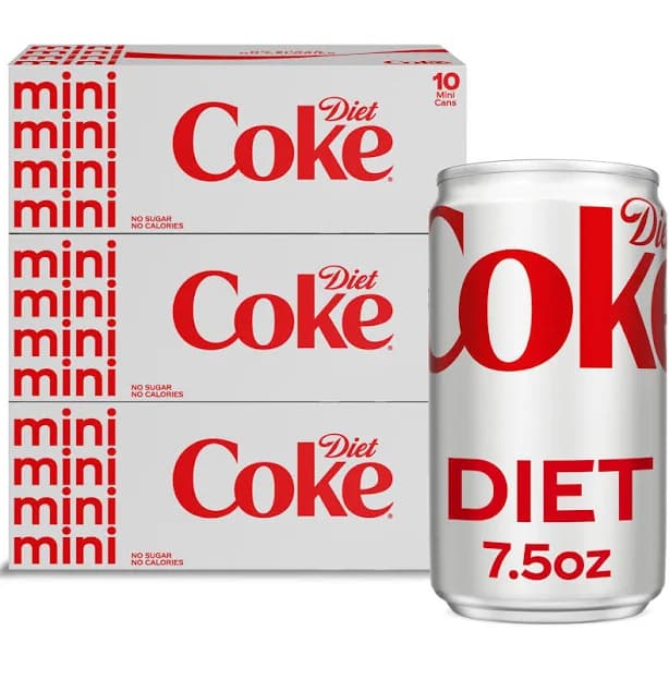 Diet Coke Mini Soda 30 Pack 7.5 fl oz