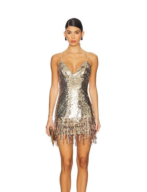 Lovers and Friends Isabetta Sequin Fringe Mini Dress