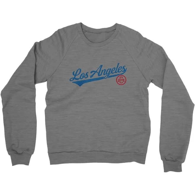 Los Angeles Vintage Script Midweight French Terry Crewneck Sweatshirt