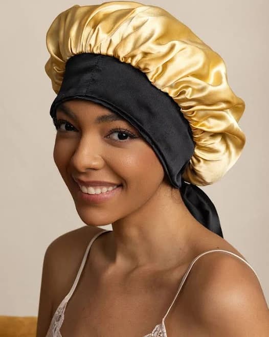Silksilky Reversible Mulberry Silk Bonnet with Long Ribbons