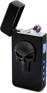Rolls Electric Lighter - Stocking Stuffers - Gifts for Men - Cool Lighters - Electric Lighters Rechargeable - Mens Gifts - Skull Lighter - Birthday Gifts for Men - (Black Skull)