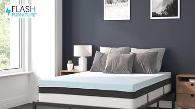 Flash Furniture 14 Inch Metal Platform Bed Frame with 10 Inch Pocket Spring Mattress in a Box and 2 Inch Cool Gel Memory Foam Topper : Target