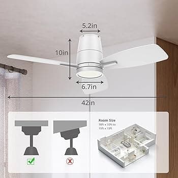 Amazon.com: TALOYA 42inch Ceiling Fans with Lights and Remote Control, Quiet DC Motor, Double-Faced Blades, Modern Low Profile Ceiling Fan for Bedroom, Living Room, Dining Room, Office : Tools & Home Improvement