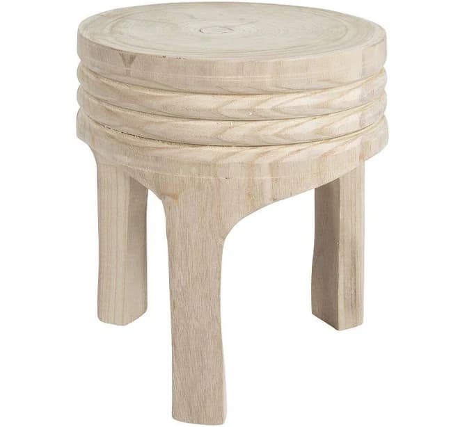 Hello Honey Paulownia Wood Carved Stool