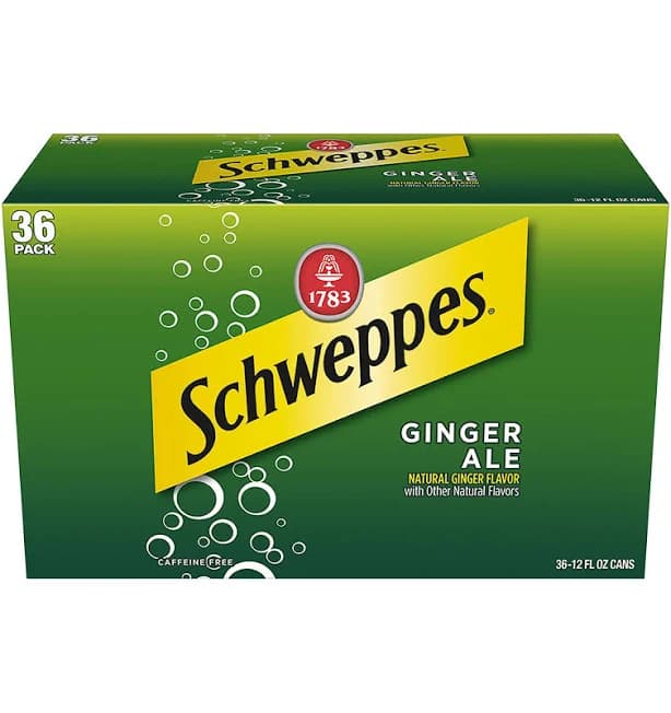 Schweppes Ginger Ale Soda Cans, 36 Pack/12 oz