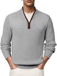 Mens Quarter Zip Sweater Lightweight Mock Neck Casual Long Sleeve Knitted Solid Pullover Sweaters | SHEIN USA