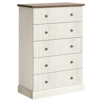 5 Drawer Fluted Vertical Dresser
