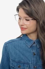 Ray-Ban RB7047 - Rectangle Clear & Gray Frame Eyeglasses | Eyebuydirect