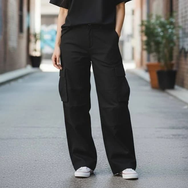 Khy Black Utility Cargo Pants Multi-pocket Women's - Size Medium