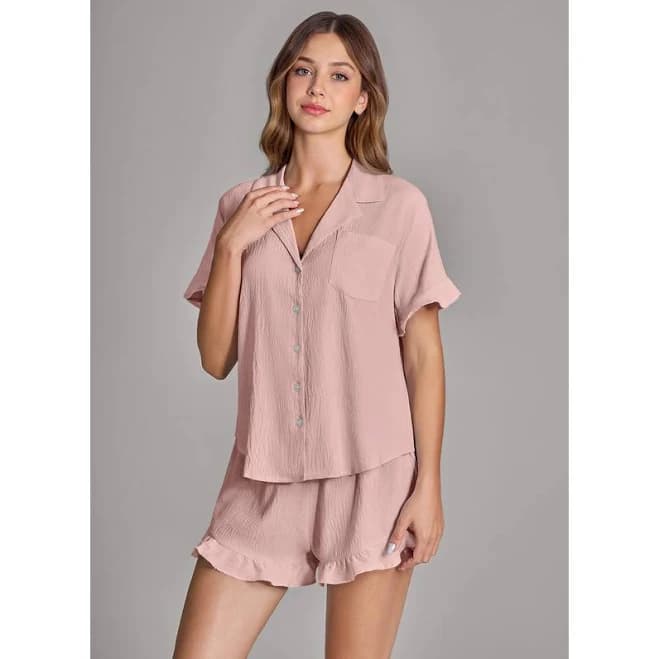 Azazie Ruffled Cloud-Soft Pajamas