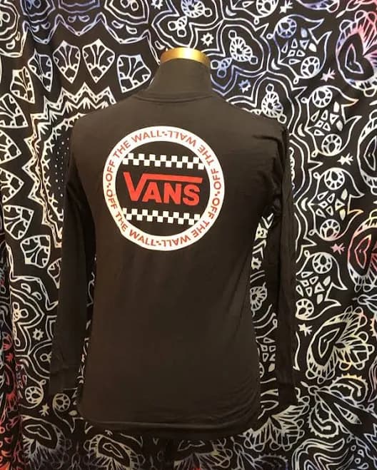 Vans Men’s Off The Wall Long Sleeve Black T-shirt | Size Medium