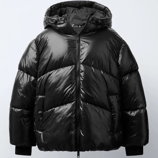 Zara Kids Hooded Water Repellent Puffer Coat