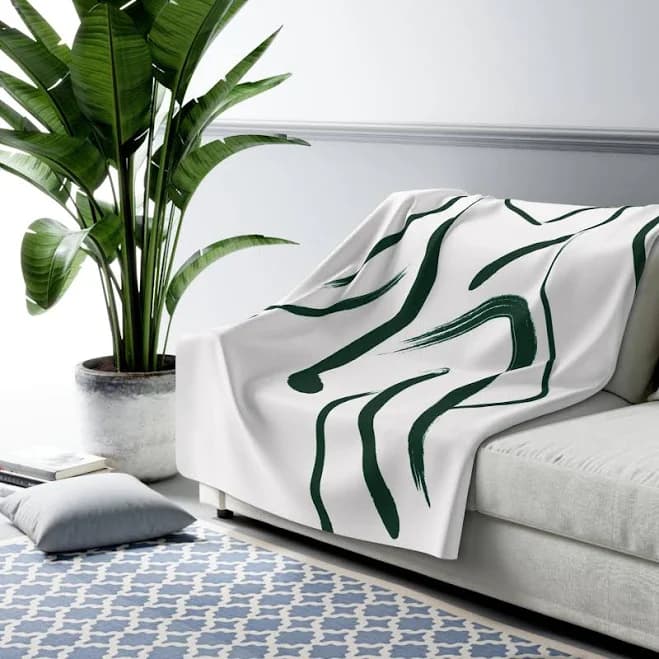 Abstract Boho Couch Fleece Throw Blanket