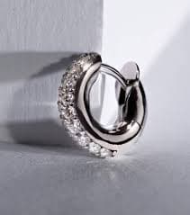 Spinelli Kilcollin Macro Hoop Mini 18kt white gold single earring with diamonds - JEWELRY - Free Shipping - BeyondStyle