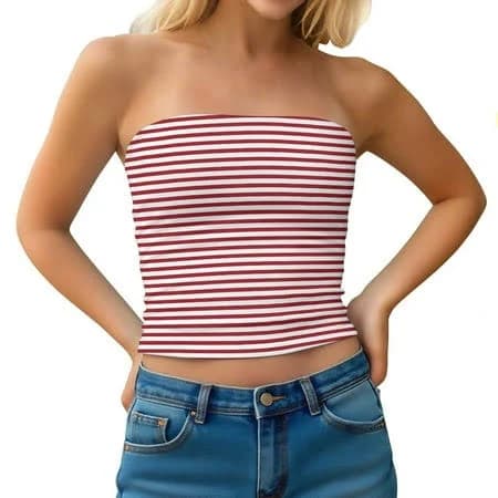 Women's and Girls' Strapless Off Shoulder Y2k Tube Tops
