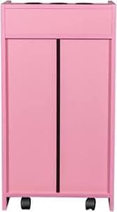 Amazon.com: FRITHJILL Salon Station with Wheels and Hair Dryer Holders for Barber Shop, Hair Stylist Equipment, 31.1" Tall Locking Makeup Organizer Cabinet, Pink : Beauty & Personal Care