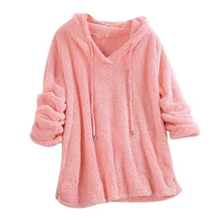 Women's Oversized Fleece Hoodie with Sherpa