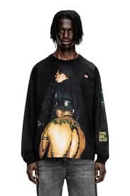 Women's Long-sleeve T-shirt with graphic print | Black | Diesel