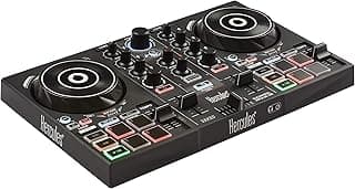 Hercules DJControl Inpulse 200 – DJ controller with USB, ideal for beginners learning to mix - 2 tracks with 8 pads and sound card - Software and tutorials included