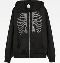 Skeleton Rhinestone Hoodie