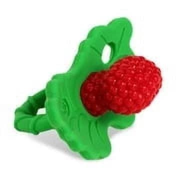 (2 pack) RaZbaby RaZberry Silicone Teether Toy / Multi-Texture Design / Hands Free Design / for Baby 3m+ / Pacifier Style Teether, Size: 1 ct