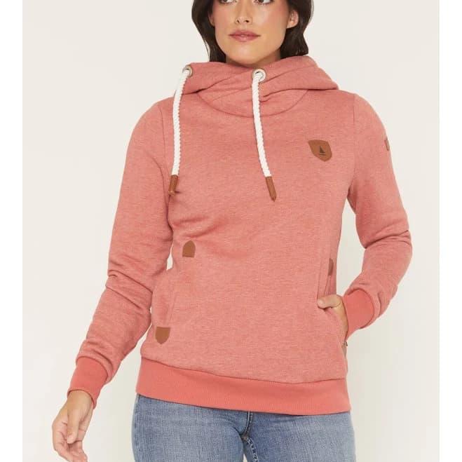 Wanakome Women's Artemis Cowl Neck Hooded Sweatshirt