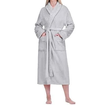 PAVILIA Women's Plush Fleece Robe with Satin Trim