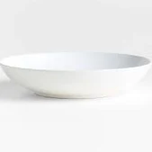 Crate & Barrel Craft White Stoneware Low Bowl