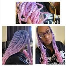 Amazon.com : Box Braid Crochet Hair 24 Inch 6 Packs Ombre Pink Pre-Looped Synthetic Medium box braids Heat Resistant Fiber Hair (132strands/lot,Light Blue-Light Purple-Pink) : Beauty & Personal Care