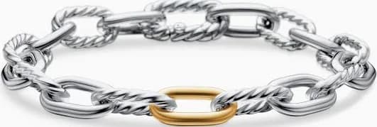 David Yurman DY Madison Chain Bracelet in Sterling Silver with 18K Yellow Gold