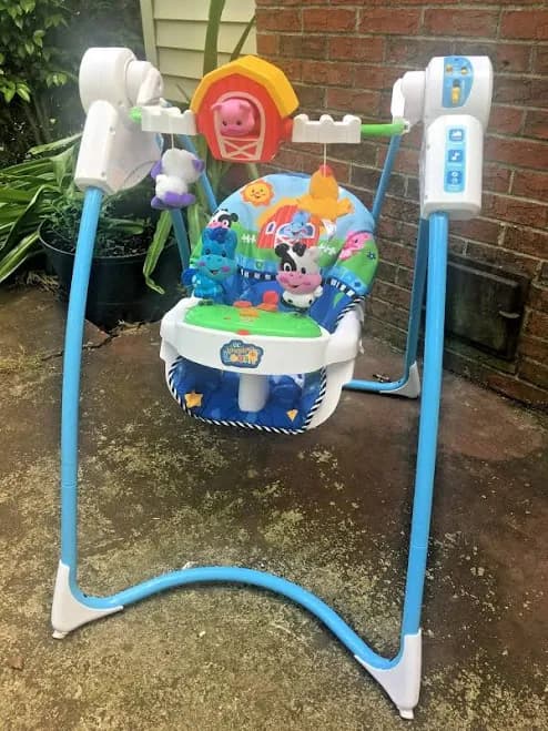 Vintage Fisher Price Lil Laugh & Learn Swing Farm Barnyard Animals W/o