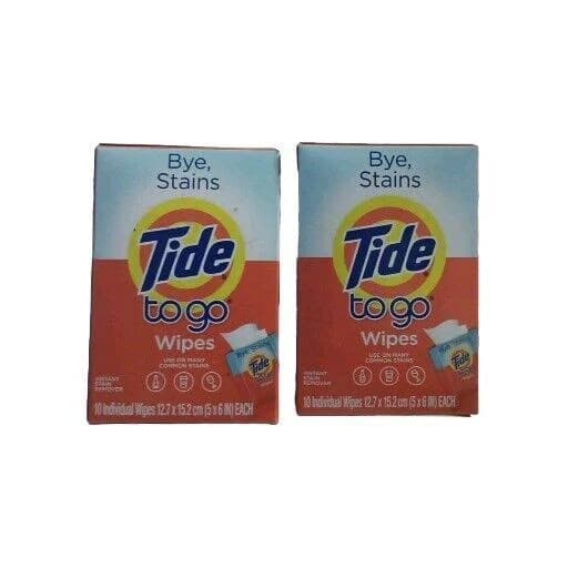 Tide To Go Instant Stain Removing Wipes 10 Count (pack of 2)