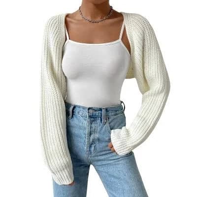 Clearlove Women's Cropped Open Front Cardigan Sweater