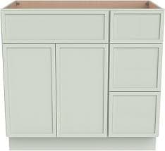 Amazon.com: CozyHommie RTA - Mueble de baño de madera maciza de 36 pulgadas, con base de cajón de un solo fregadero, gabinete de almacenamiento con cierre suave, 2 puertas y 3 cajones