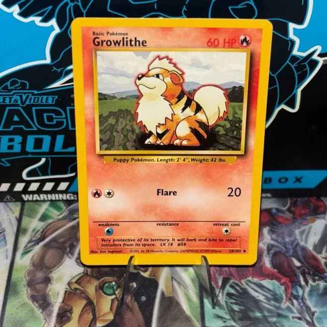 Pokemon Growlithe 028/102 Base Set Regular - Toys & Collectibles