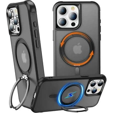 iPhone 15 Pro 360 Adjustable Stand Case Ring Magnetic Invisible Non-Slip